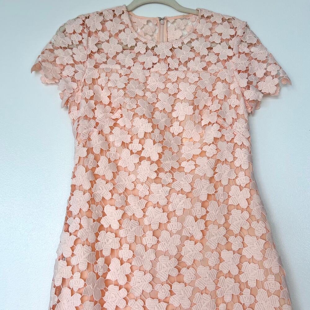 Shoshanna Marcella Lace Dress Blush Pink Anthropologie Floral Midi Size 4 - Picture 3 of 16